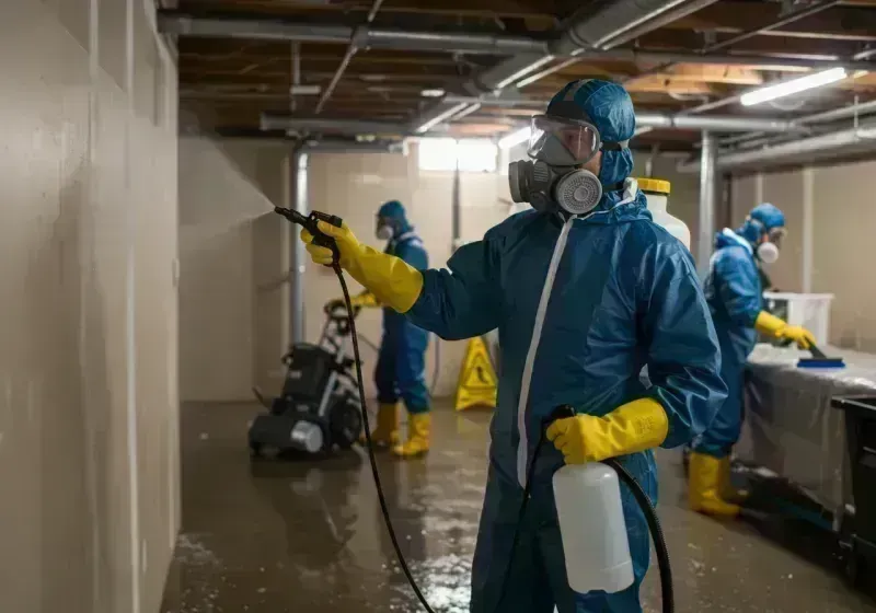 Basement Sanitization and Antimicrobial Treatment process in Bellbrook, OH