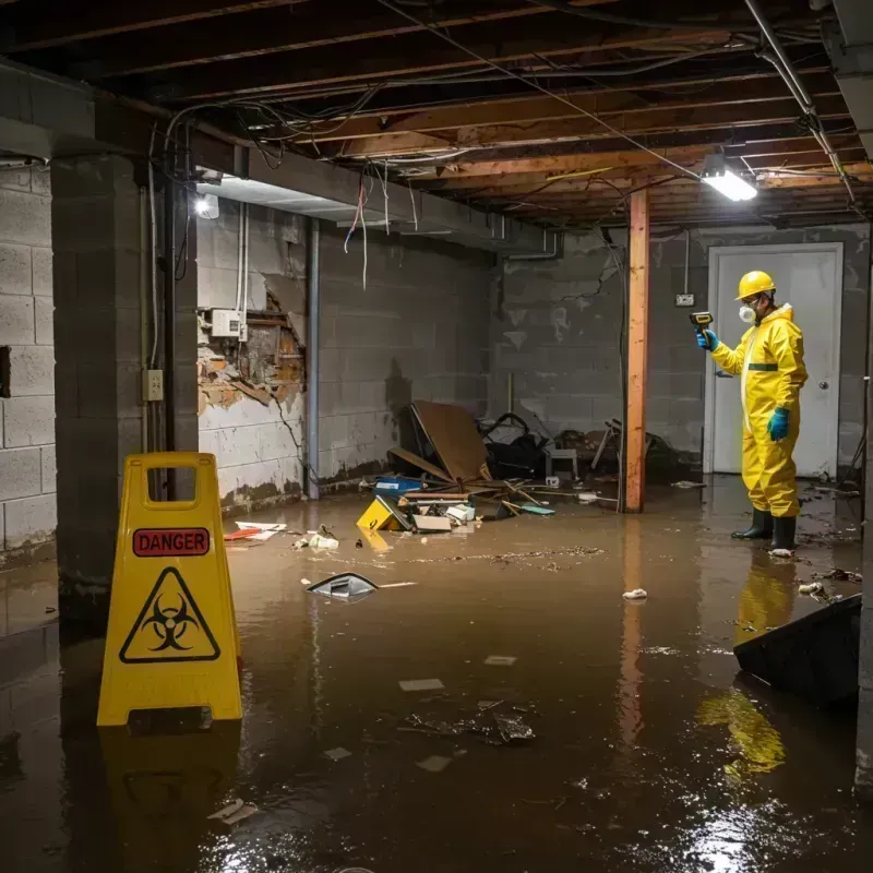 Flooded Basement Electrical Hazard in Bellbrook, OH Property